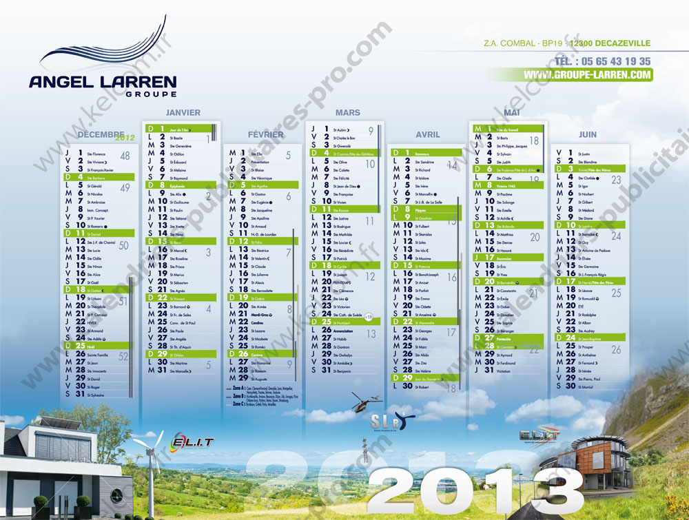 Calendrier bancaire personnalisable - ATOLLS